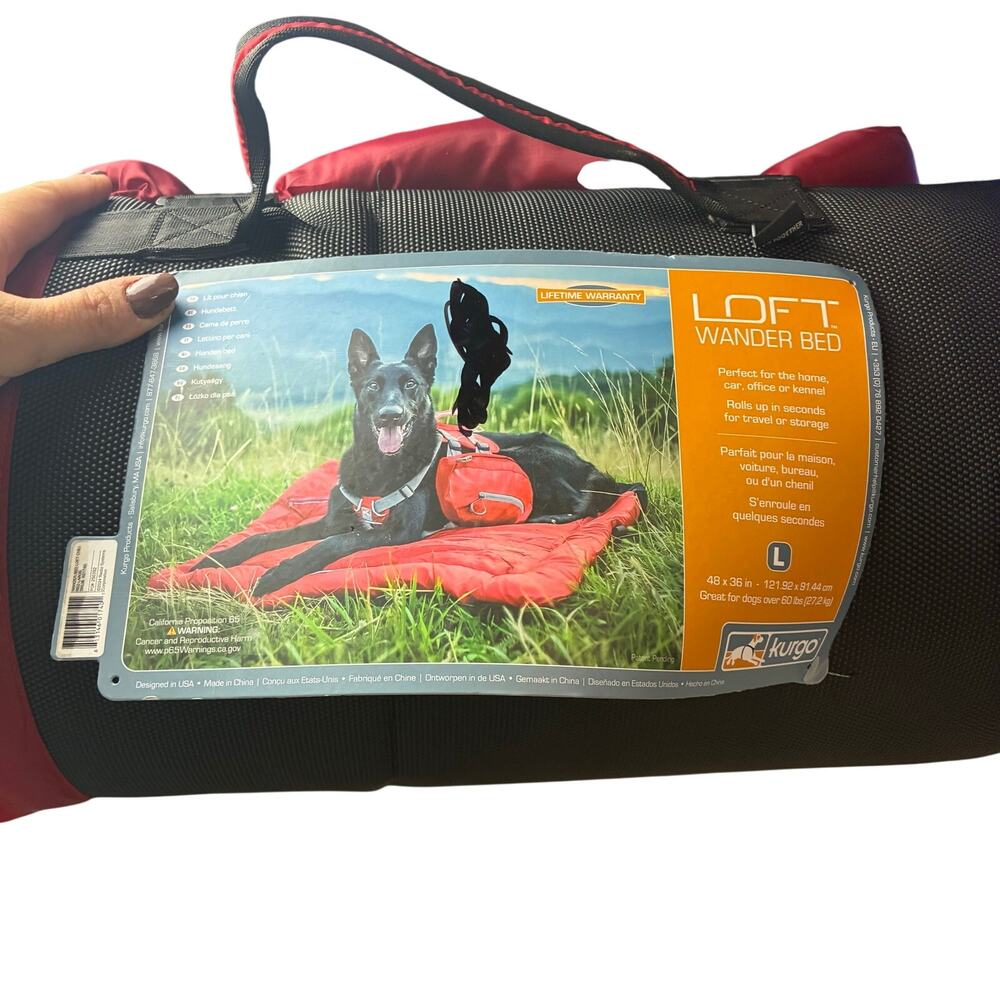Kurgo Loft Wander Bed Large Dog Mat Portable Outdoor Machine Washable NEW